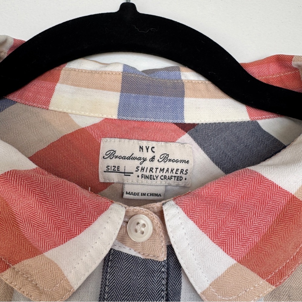 MADEWELL Broadway & Broome Women’s Plaid Button Down Shirt 100% Cotton Large EUC - Picture 9 of 14